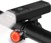 BCOVOL Bike Lights 6400 mAh USB C Rechargeable Bike Lights Set, Super Bright 3LED 3000LM Bicycle Light for Night Riding, Waterproof Bike Headlight and Tail Light Set Accessories for Road and MTB