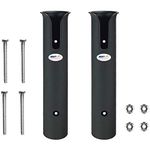 POFET 2pcs Poles Wall Mounted Fishing Rod Holders Tubes Links Fishing Rod Holder Rack Rests with Screws - Black