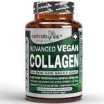 Vegan Collagen Supplement For Skin, Hair, Nails, Joints & Bones with Hyaluronic Acid, Biotin, Lysine, Bamboo Silica, Zinc, Vitamin C, D3, B12, E & A,1 Month Supply, Collagen For Vegans and Vegetarians