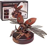 ROKR 3D Puzzles for Adults Electric Insect Metal Model Building Kit Desk Toys Hobby Kit for Adults Gift for Teens (Rhinoceros Beetle)