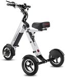 TopMate ES35 Powered Mobility Scooter 3 Wheels Foldable Trike with Seat for Adults, Lightweight Electric Scooter with Removable 36V 7.8AH Battery, Reverse Function & Key Switch for Commute and Travel