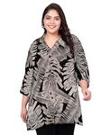 Indietoga Women's Plus Size Rayon Longline Shirt Tops (P10001495_Brown Printed_7XL)