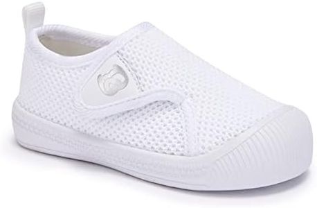BMCiTYBM Toddler Boy Girl Shoes Breathable Walking Shoes Barefoot Lightweight Non-Slip Sneakers 6 9 12 18 24 Months White Size 8 Toddler