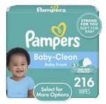 Pampers Baby Wipes, Complete Clean Fragrance Free 3X Pop-Top Pack, 216 Count