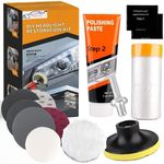 Xtremeauto Headlight Restoration Kit - Car Headlight Restorer Kit, Restore & Repair Yellow Faded Headlights, Car Headlight Restoration Kit Easy To Use With Drill Head, Rubbing Compound Coating