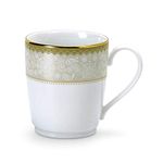 Noritake Japan - Porcelain Tea and Coffee Mug Set of 6 - Kitchen & Dining Luxury Gold Tableware White Tea Mug Cup Set in Gift Box - Golden Chintz Hearth Collection Coffee Tea Set