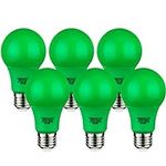 TORCHSTAR LED A19 Green Bulbs, 7W (