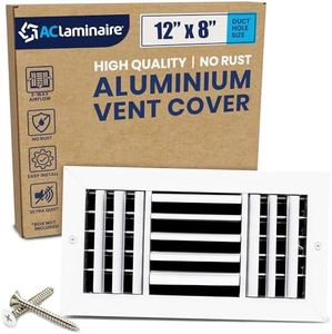 12"x8" 3Way Aluminum Curved Blade Adjustible Air Supply HVAC Ceiling Diffuser. Multi-Shutter Parallel Blade Damper-Full Control V/H Airflow-Vent Duct Cover[13,625"X9,625"Face]