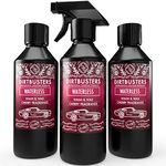 Dirtbusters Waterless Wash And Wax Car Cleaner, Easy To Use Spray On Wipe Off Car Shampoo And Wax For A Shiny Hydrophobic Polish Finish, Cherry (3x500ml)