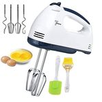 BrenzaFab 260W Electric Hand Mixer | Hand Blender | Egg Beater | Cake Maker | Beater Cream Mix | Food Blender | Beater For Whipping Cream Beater For Cake With 7 Speed With Free Spatula And Oil Brush