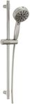 Delta Faucet ProClean Brushed Nickel Hand Shower with Slide Bar, Handheld Shower with High Pressure Spray, Shower System with Handheld, Lumicoat Stainless 51584-SS-PR