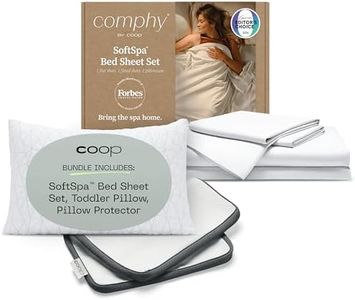 Comphy SoftSpa Bed Sheet Set White, Toddler Pillow and Ultra-Tech Toddler Pillow Protector Twin Bundle