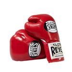 CLETO REYES Professional Competition Boxing Gloves for Men and Women, Leather and Horsehair, MMA, Kickboxing, Muay Thai, Lace Up, 10 oz, Red