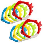 Carykon 8 Pcs Dive Toy Underwater Swimming Pool Toy Gliding Shark Throwing Torpedo (Diving Fish Ring)