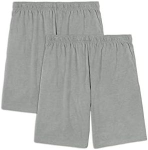 Fruit of the Loom Men's Eversoft Cotton Shorts with Pockets (S-4XL), 2 Pack - Grey Heather, 4X-Large