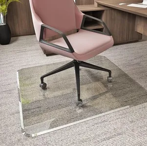 Exclusive Beveled Edge Glass Chair Mat for a Smooth Glide and Easy Roll On/Off by Clearly Innovative, Ultimate Office Chair Mat for Carpet or Hardwood Floor, 45x53