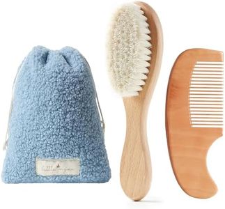 MYZI Baby Hair Brush Set – Soft Baby Brush Set for Newborns, Baby Comb and Brush Set Girl and Boy, Toddler Hair Brush and Toddler Comb - Baby Gift Set