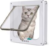 Large Cat Door,4 Way Locking Large Cat Door for Interior Doors and Exterior Doors,Weatherproof Pet Door for Cats (Outer Size 9.84" x 9.25"),(L, White)