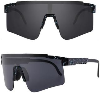 NICBOOY Sports Fan Sunglasses, Oversized Sports Sunglasses, UV400 Protection Sports Sunglasses with Adjustable Temple for Men & Women