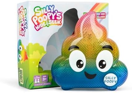 Silly Poopy's Hide & Seek by Relatable, The Talking, Singing, Rainbow Hide & Seek Toy, Fun Learning Toys for Toddlers, Interactive Toddler Toys, Hide and Seek Games, Includes 1 Toy & 2 AA Batteries