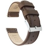 BARTON Quick Release - Top Grain Leather Watch Band Strap - Choice of Colour & Width - 16mm, 18mm, 19mm, 20mm, 21mm 22mm, 23mm or 24mm - Saddle Brown 20mm