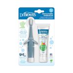 Dr. Brown's Natural Flow Infant Toothbrush, Toothpaste Combo Pack, Blue