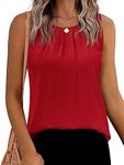 Beyove Tank Tops for Women Scoop Neck Chiffon Blouses Summer Casual Workout Sleeveless Tunic Shirts