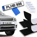 URAQT Number Plate Holders, 50 x 10cm Self Adhesive Frameless Weatherproof License Plate Holder, Car Registration Plate Holders with a Special adhesive, Plate Car License Plates Fixing Fitting Kit