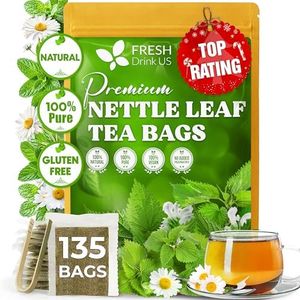 Premium 135 Nettle Leaf Tea Bags, 100% Natural & Pure, Stinging Nettle Leaf Tea, Nettle Leaf Tea, Burn Nettle, Stinging Nettle, Nettle Tea, Stinger Tea, No Sugar/Caffeine & Gluten, Vegan