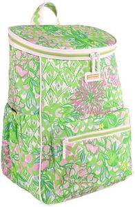 Lilly Pulitzer Insulated Backpack Cooler Large Capacity, Lime Feeling Good Portable Soft Cooler Bag for Picnics, Beach, Pool, Hiking, Lime Feeling Good