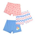 YouGotPlanB Girls Multicolor Shapes Boxers Set | Regular fit | 100% Cotton | No-Mark Elastic Waistband | Antibacterial & Antimicrobial | 2-14 Years | Combo Pack