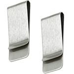 SZXMDKH 2 Pack Stainless Steel Money Clip Silver Slim Cash Wallet Credit Card Holder for Men and Women