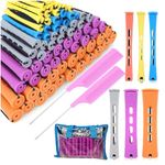 120 Pcs Perm Rods Set 6 Sizes Plastic Cold Wave Rods, Heatless Perming Rods Curlers Rollers, Hair Roller Rods Wave Rods for Long Short Straight Curly Natural Hair DIY Hairdressing Styling Tools