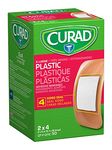 Curad Medline Curad NON25504 Plastic Adhesive Bandages, 2-Inch X 4-Inch, Natural (Pack of 600)