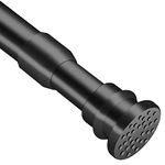 QILERR Spring Tension Curtain Rods 28 to 48 Inches Black Diameter 1 Inch Heavy Duty Adjustable Curtain Extension Rods Shower Tension Rods for Windows, Kitchen, Bathroom, Cupboard, Wardrobe