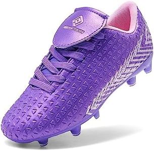 DREAM PAIRS Girls Mega-2k Soccer Cleats Football Shoes Light Purple Pink Size 10 Toddler