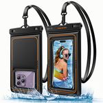 UNBREAKcable Waterproof Phone Pouch 2 Pack - IPX8 Floating Waterproof Phone Case Dry Bag for iPhone 14 Pro 13 13 Pro Max 12 11 XR XS SE 2022/2020, Samsung S23 S22 S21 FE S10+, Black (7.0 inch)