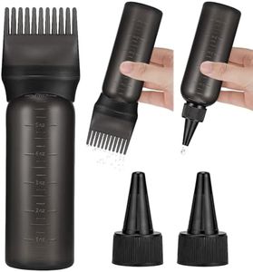 Pimoys Hair Oil Applicator Bottles Dye Brush for Women Scalp, Hair Color Products Things with Root Comb Hair Dye Tools, Black