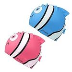2 Pack Kids Swim Cap for Boys and G