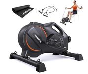 YOSUDA Under Desk Bike Pedal Exerciser, Mini Bike with Portable Foot Cycle Arm & Leg Peddler Machine with 2 Resistance Bands & Non-Slip Mat