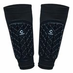 Captain Sleeve Shinguards with Polyurethane Protection Leg Guards for Men and Women, Breathable Lycra Net, 2-Pack (Medium)