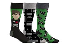 Densley & Co Men's Fun Dress Socks 3-Pack (Retro Gamer)