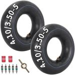 4.10/3.50-5 Inner Tube,Butyl Rubber Tube For Lawn Garden Wheelbarrows,Go Kart,Mini Bike,Hand Trucks,Snowblowers,Garden Cart,Heavy Duty 4.10-5 3.50-5 Tube With TR87 Bent Valve （2 Packs）