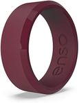 Enso Rings Bevel Classic Silicone Wedding Ring – Hypoallergenic Unisex Wedding Band – Comfortable Band for Active Lifestyle – 8mm Wide, 2.16mm Thick Oxblood Size: 13