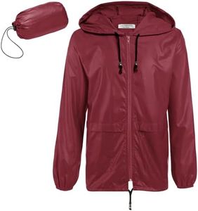 COOFANDY Compact Rain Jacket for Travel Men Light Raincoat with Hood