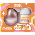 Dry Shampoo Volume Powder by Handmade Heroes | 100% Natural and Vegan, Sustainable and Aerosol Free | Volumizing hair powder suitable for Air Travel, Women and Men (Blonde and Hair Brush)