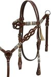 Showman Celtic Knot Headstall and Breast Collar Set with Rawhide Braided Accents.