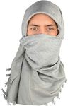 Mato & Hash Military Shemagh Tactical 100% Cotton Scarf Head Wrap - Silver CA2100-2