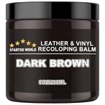 STARTSO WORLD Leather Recolouring Balm 200ml | Dark Brown Leather Repair Kit for Furniture, Leather Color Restorer for Couches | Leather Dye | Repair, Restore & Renew Old, Faded Leather