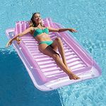 Inflatable Pool Floats Boat for Adults, Blow Up Tanning Pool Raft Sun Tan Tub with Inflatable Pillow for Family Outdoor, Garden, Backyard Summer Water Party (14+ Year Old) (Small,Pink)